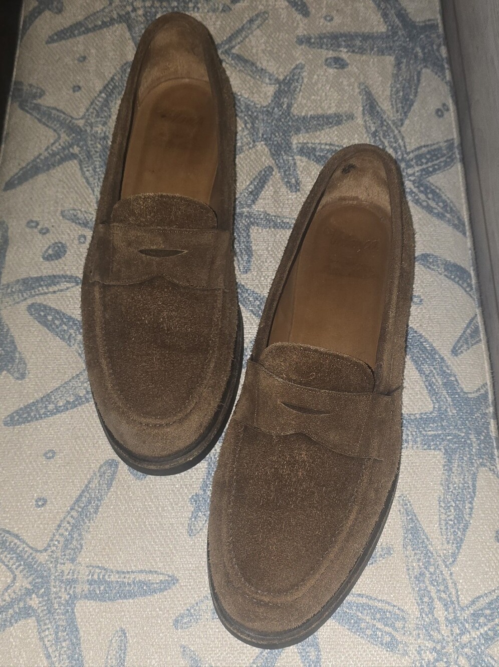 Velasca Italian Made Piugiatt Brown Leather Suede Penny Loafers, Men's US13 EU47